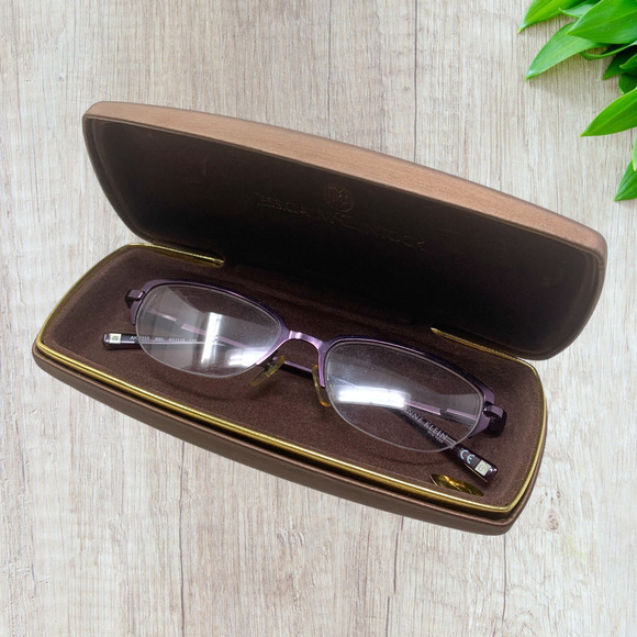 Anne Klein Purple Cat Eye Half Rim Eyeglasses Frames Only AK9115 560 50-16-135 - Picture 10 of 10